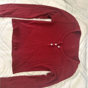 Brandy Melville Burgundy Long Sleeve Top